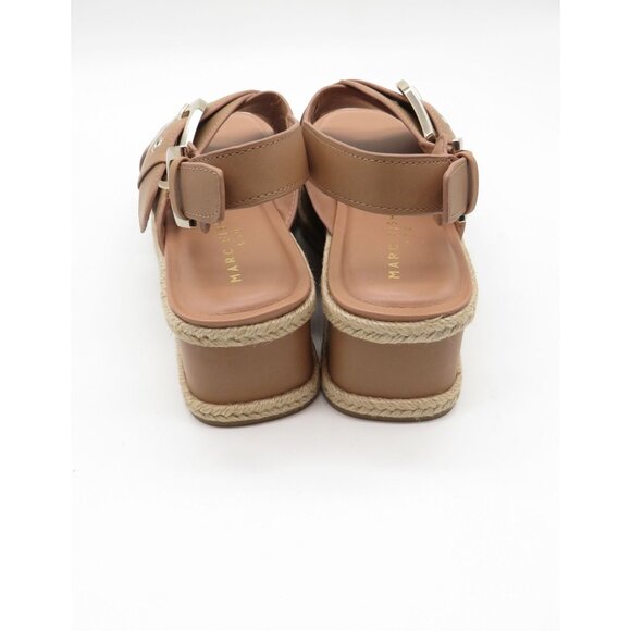 Marc Fisher Women's Espadrille Sandals Tan Faux Leather Adjustable Straps 7 NEW - Picture 3 of 7